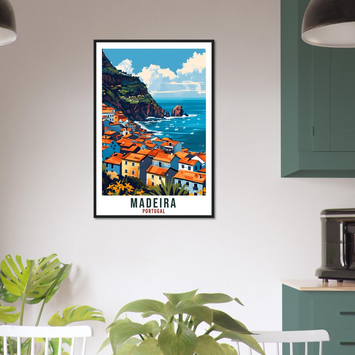 Madeira Travel Print Portugal Wall Art Wall Hanging Home Dcor Madeira Gift Portugal Landmark Artwork Gift Portugal Madeira Travel Poster - Image 2