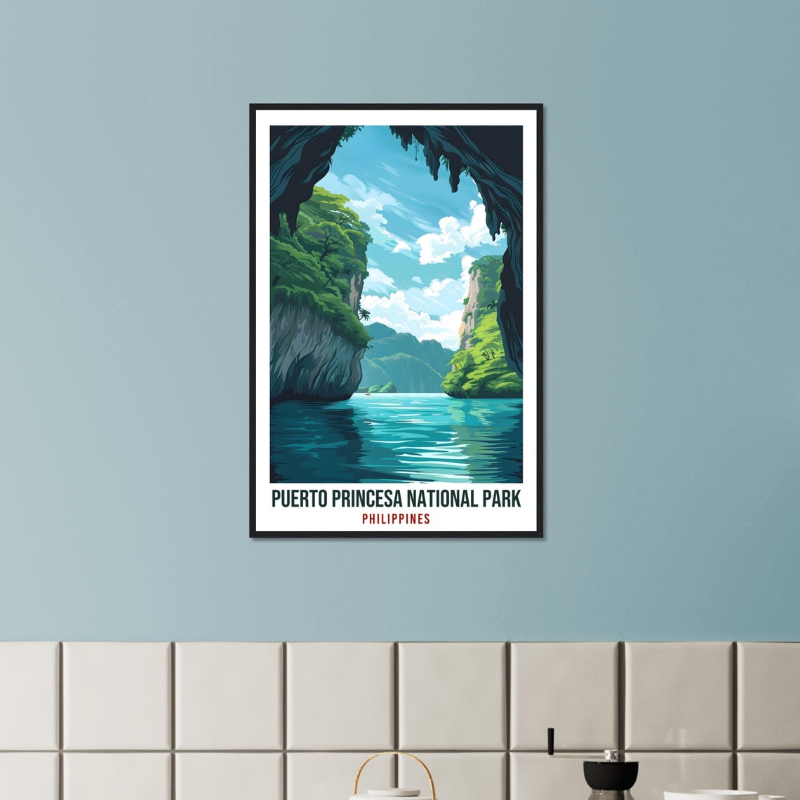 Puerto Princesa National Park River Cave Cliffs Travel Poster - Image 2