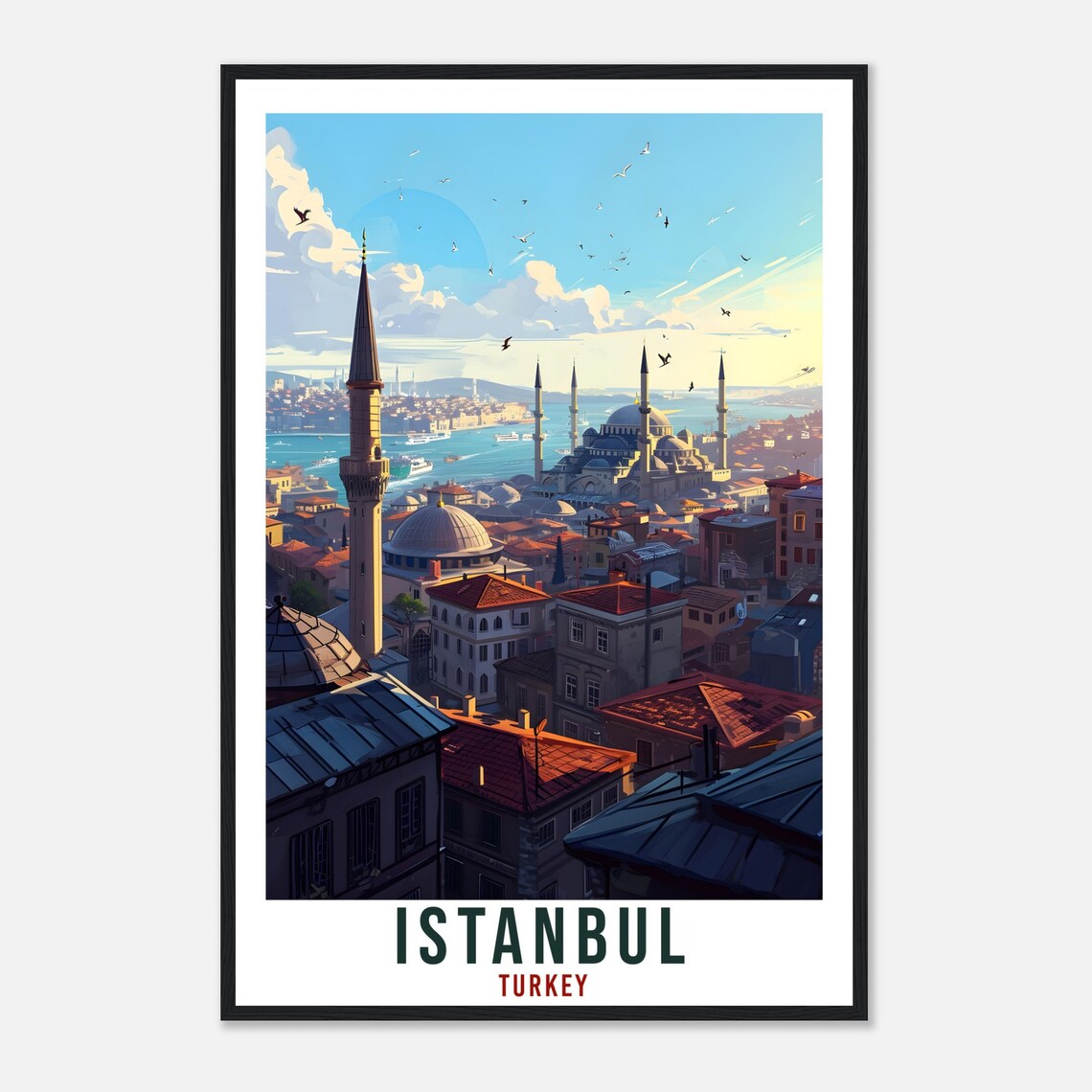 Istanbul Travel Poster, Turkey Decor Art Print - Image 4