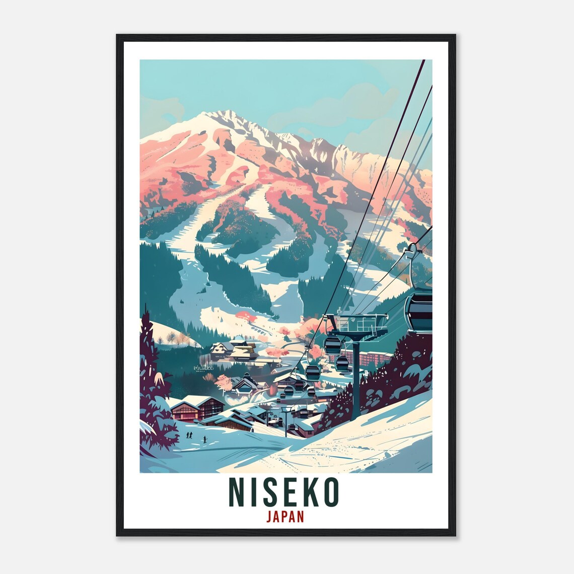 Niseko Ski Resort Travel Poster, Japan Home Decor - Image 4