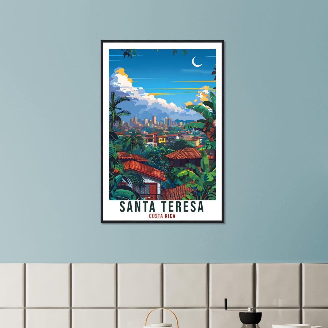 Santa Teresa Costa Rica Travel Print Wall Art Wall Hanging Home Dcor Santa Teresa Gift Artwork Travel Art Costa Rica City Travel Poster - Image 2