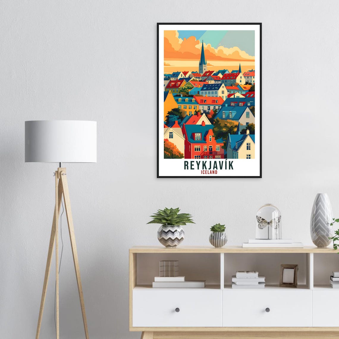 Reykjavk Iceland Travel Print Wall Art Wall Hanging Home Dcor Reykjavk Gift Travel Art Iceland Artwork City Landscape Travel Poster - Image 3