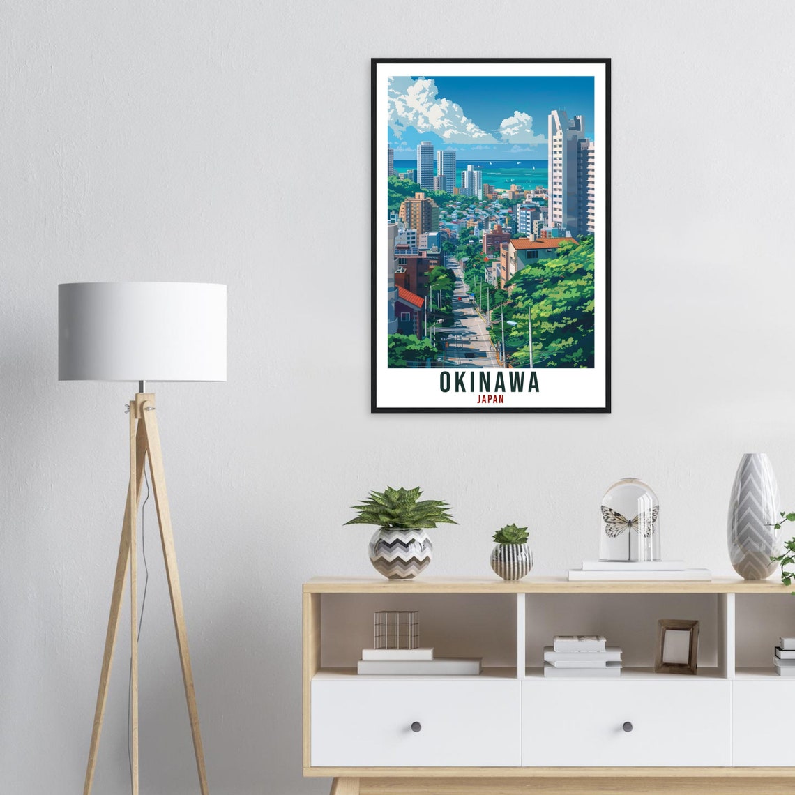 Okinawa Travel Print Japan Home Decoration Wall Art Gift Wall Hanging Art Lover Japanese Artwork Japan Okinawa Travel Poster Cityscape Print - Image 3