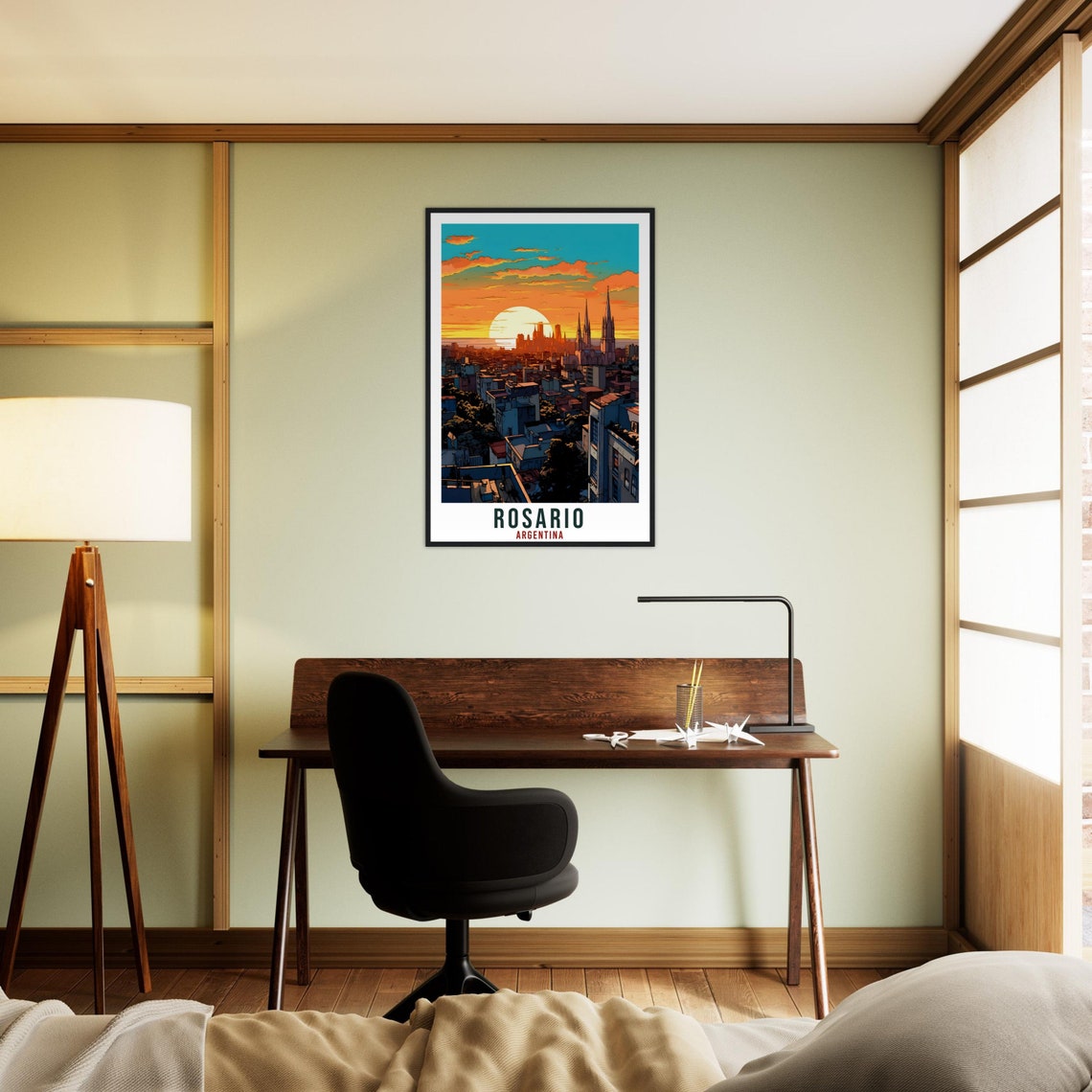 Rosario Travel Print Wall Art Rosario Argentina City Landscape Artwork Rosario Art Gifts Rosario Travel Poster Argentinian Art Lovers Gift - Image 2