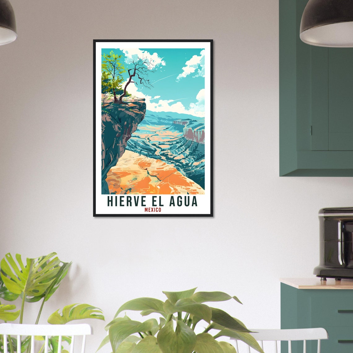 Hierve el Agua Mexico Canyon Overlook Cliff Edge Valley Panorama Poster - Image 3