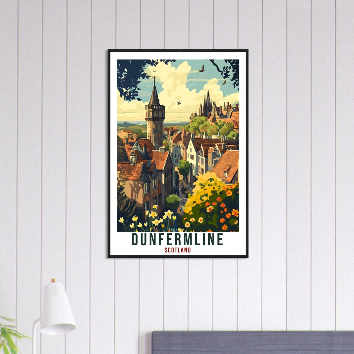 Dunfermline Scotland Vintage Old Town Travel Timeless Poster - Image 3