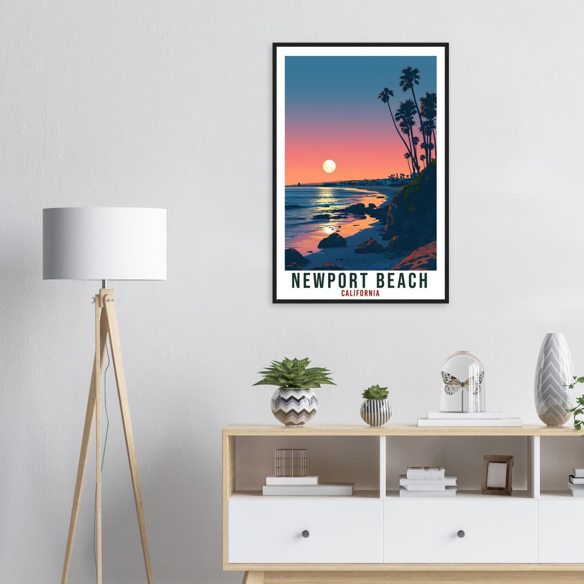 Newport Beach Travel Print California Home Decor Us City Wall Art Gift Wall Hanging Art Lover Newport Beach Artwork California Travel Poster - Image 2