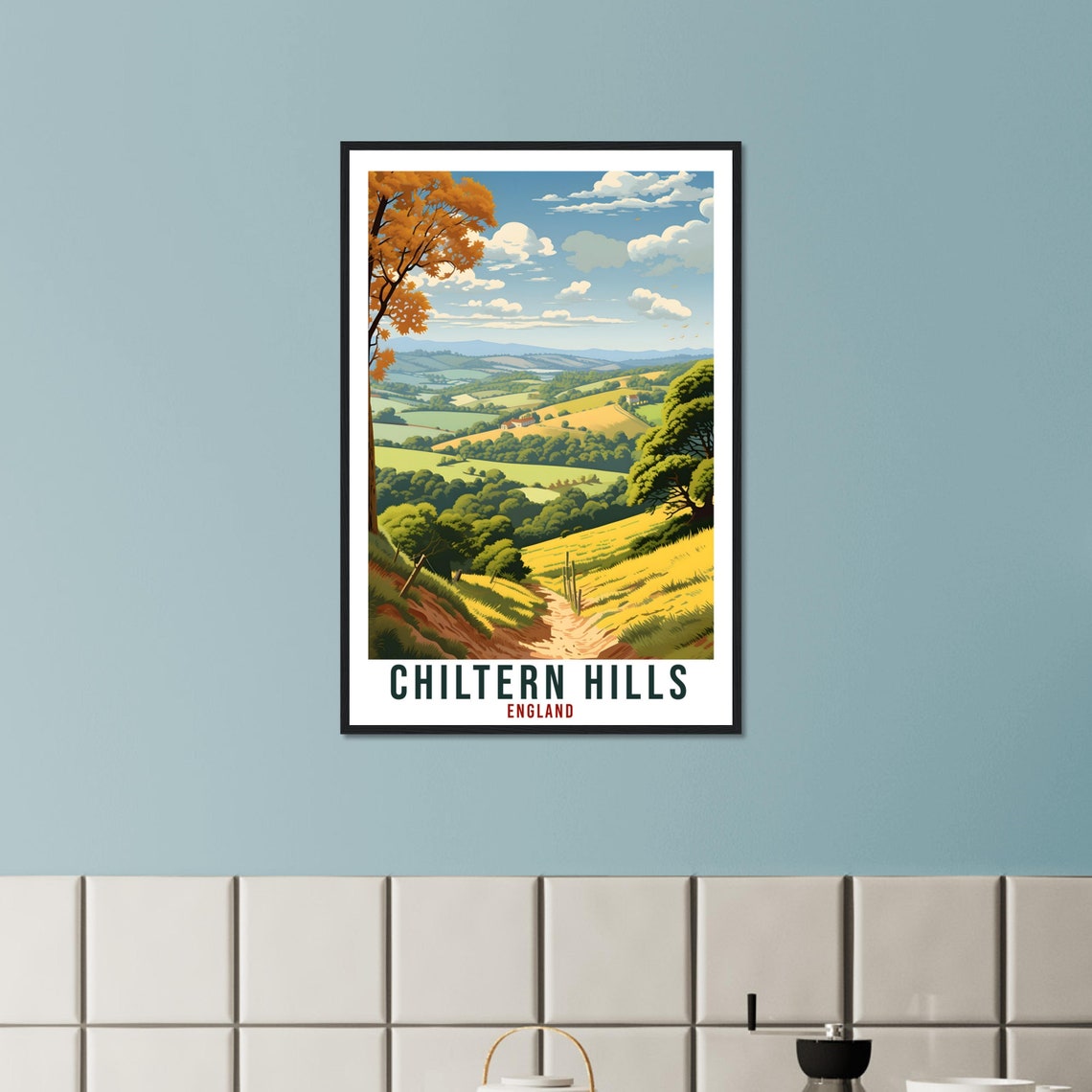 Chiltern Hills England Rolling Countryside Vintage Travel Poster - Image 3