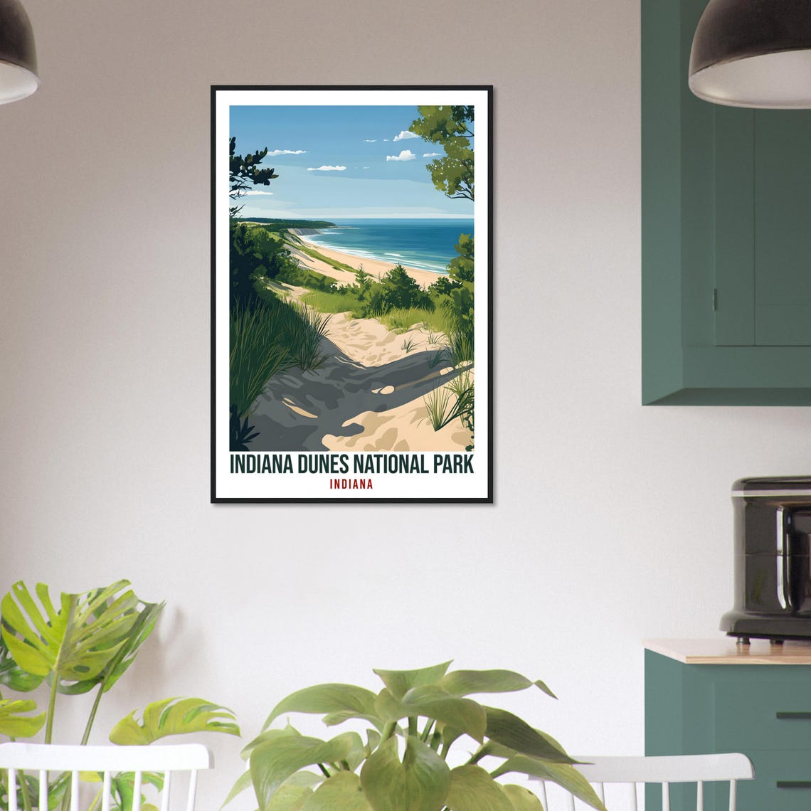 Indiana Dunes National Park Usa Travel Print Wall Art Wall Hanging Home Dcor Indiana Dunes Gift Travel Art Usa Hiking Artwork Travel Poster - Image 2