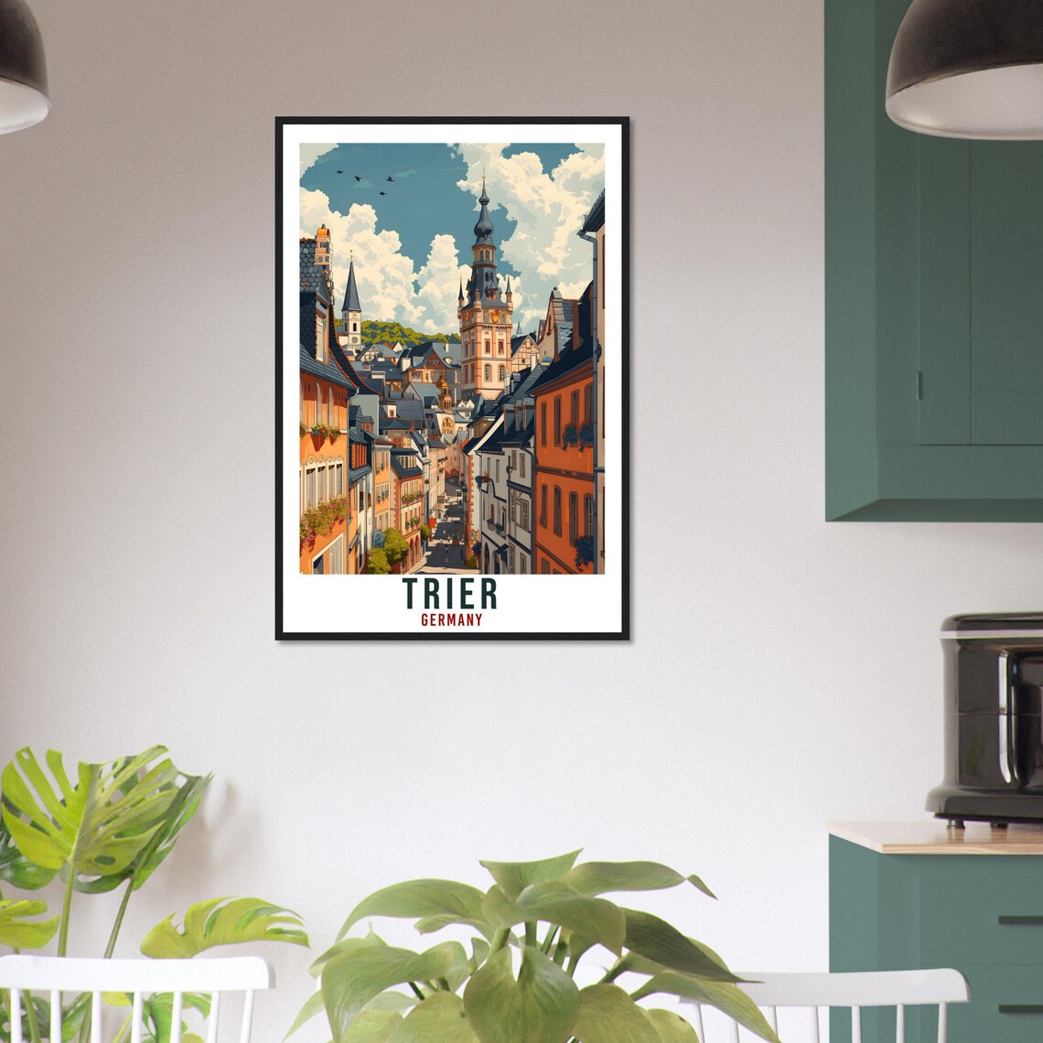 Trier Germany Historic Street Towers Church Spires Travel Poster - Image 3
