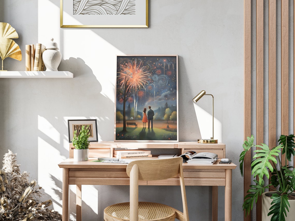 New Years Eve Folk Art Matte Poster New Years Painting Art Print Happy New Years Decor New Years Wall Art New Years Holiday Artwork - Image 4