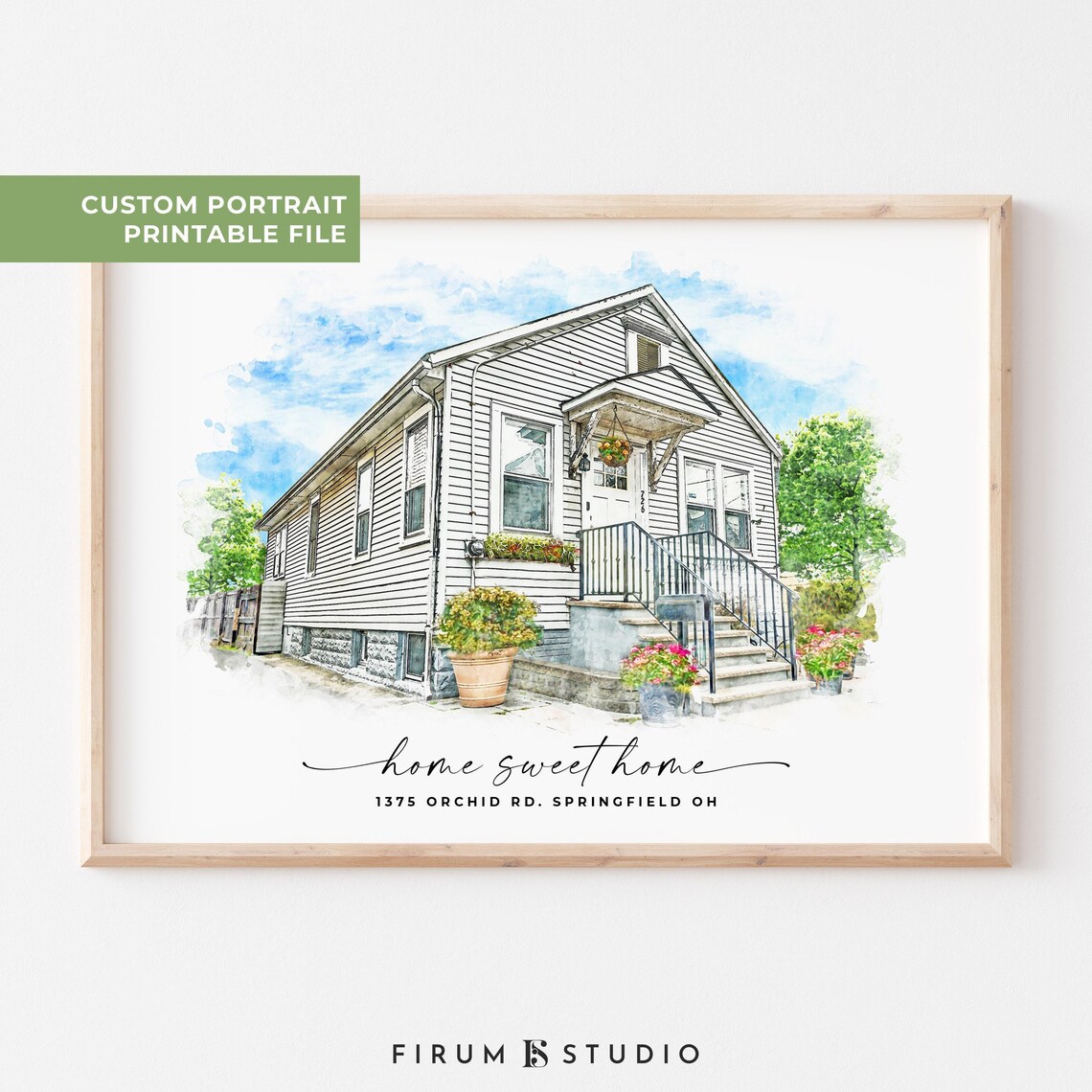 Custom Home Portrait Personalized Housewarming Gift