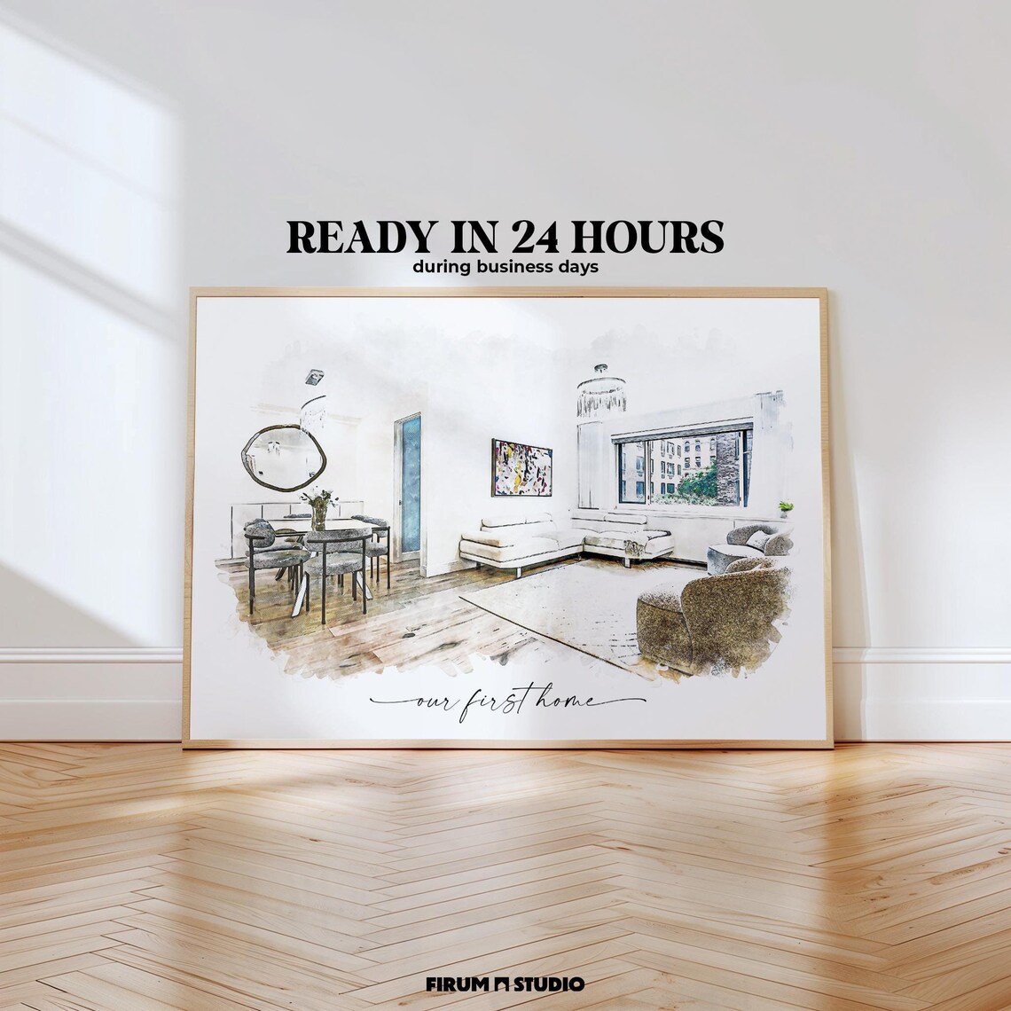 Custom House Interior Portrait, Housewarming Gift