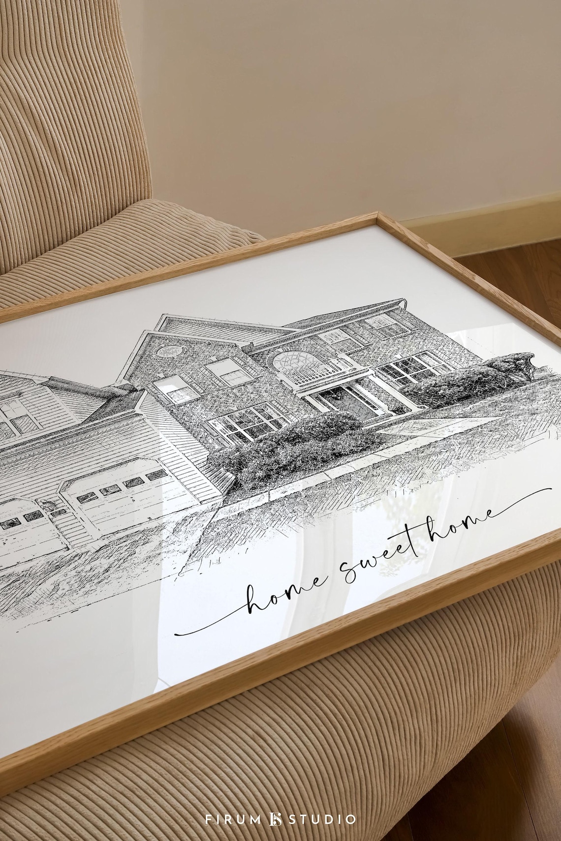 Custom House Portrait, Personalized Home Sketch