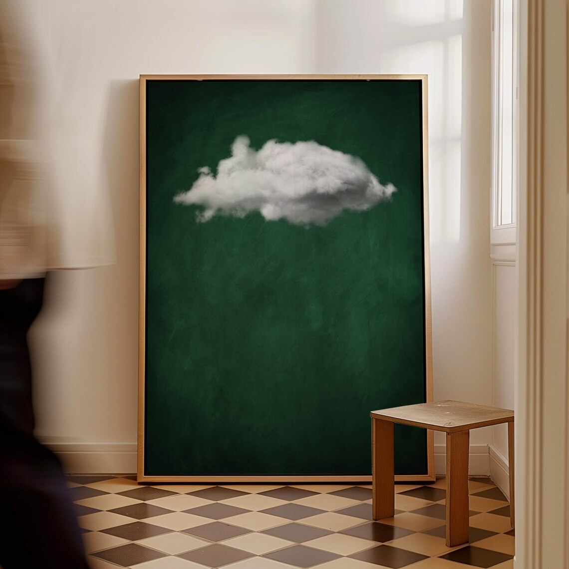Emerald Green Cloud Abstract Wall Art Print