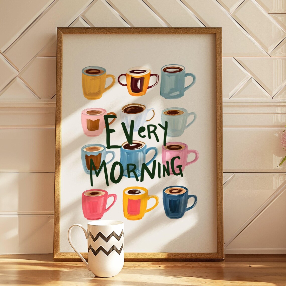 Coffee Cart Art Print, Kitchen Wall Decor