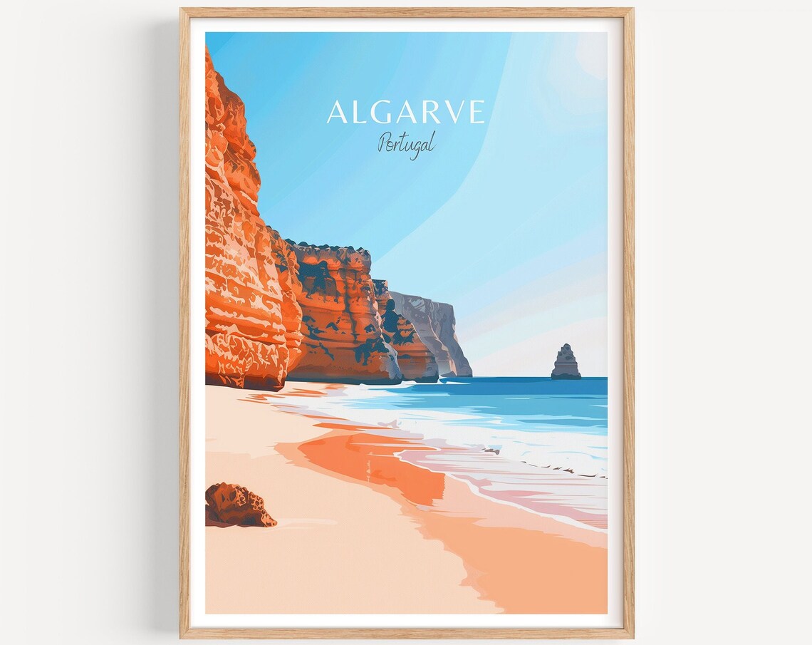 Algarve Travel Poster, Portugal Art Print