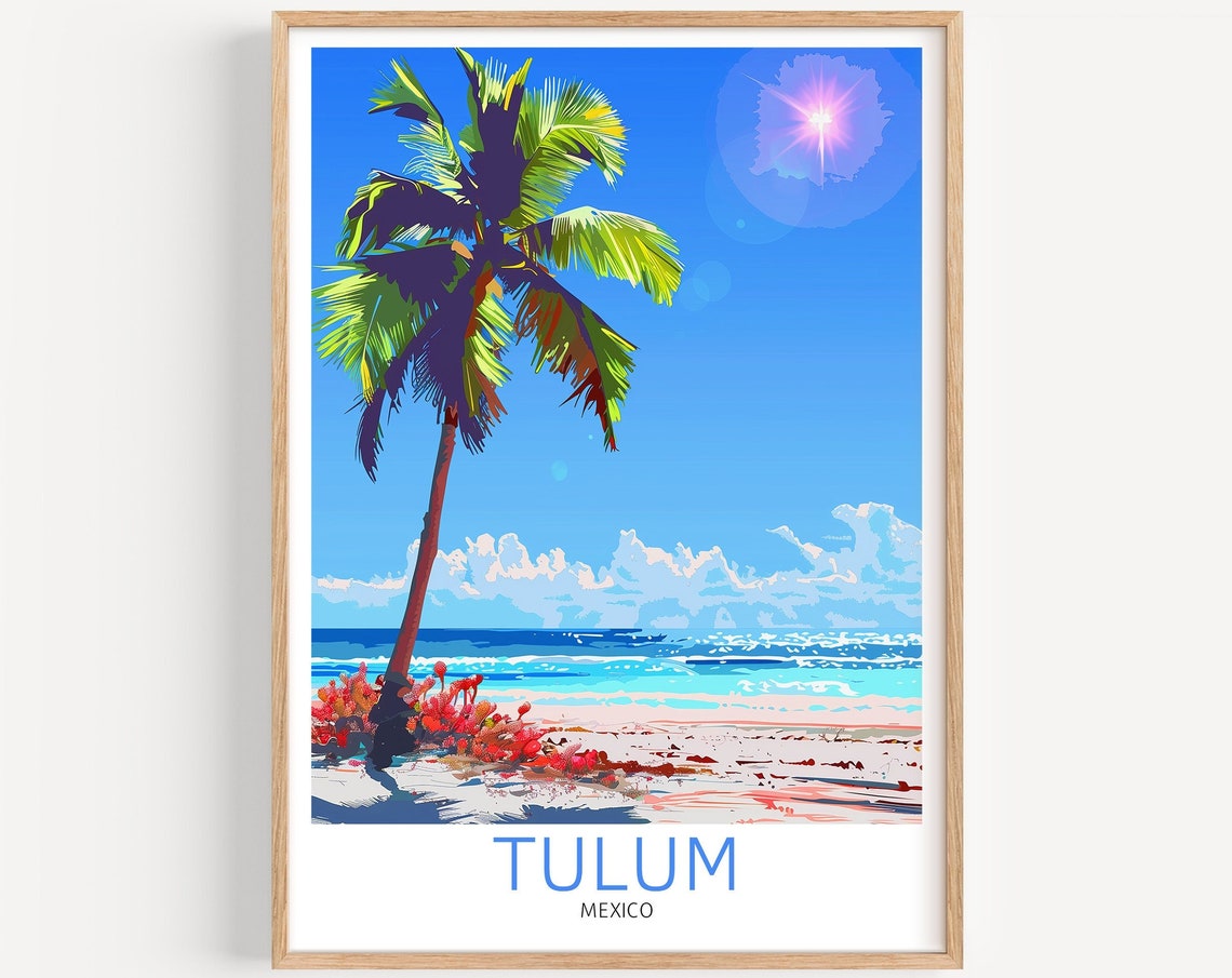 Tulum Travel Poster Mexico Wall Art The Perfect Gift And A Lasting Travel Memory Art Print