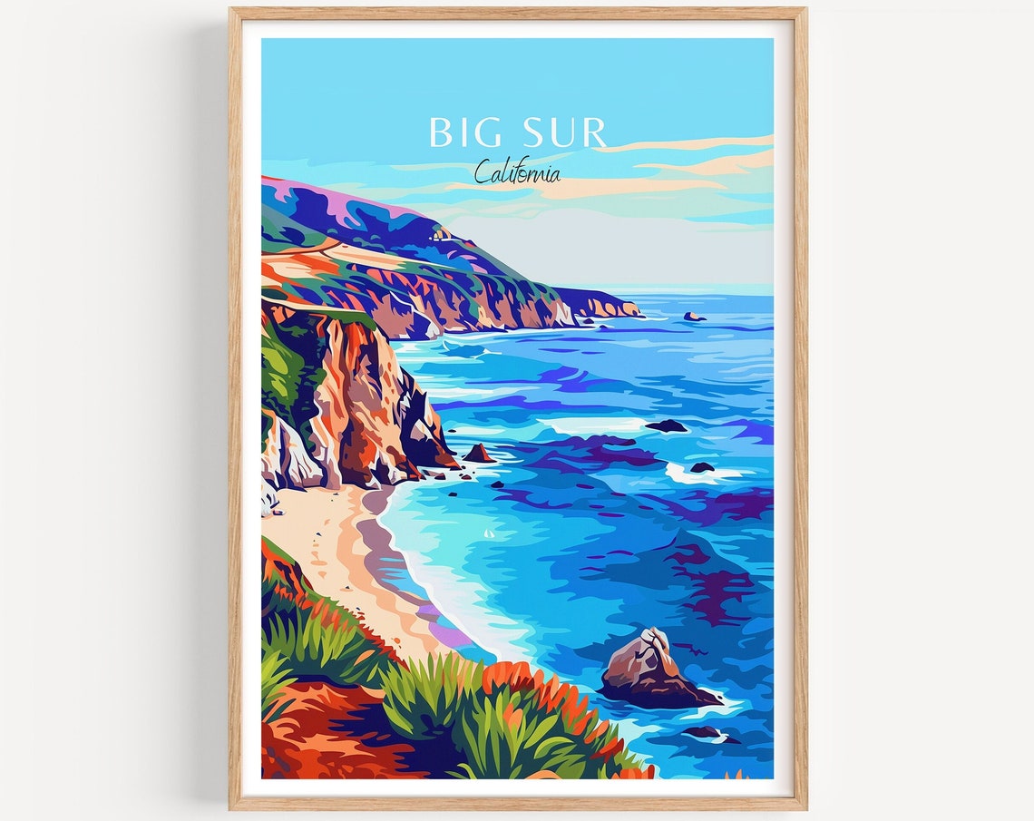 Big Sur California Dramatic Coastline Cliffs and Ocean Poster