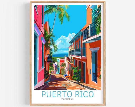 Puerto Rico Travel Poster Caribbean Wall Art The Perfect Gift And A Lasting Travel Memory Art Print