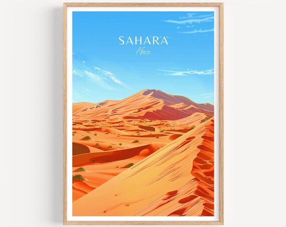 Sahara Travel Poster Africa Wall Art The Perfect Gift And A Lasting Travel Memory Art Print