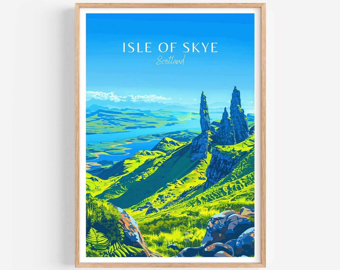 Isle of Skye Scotland Old Man of Storr Peaks Highlands Travel Poster