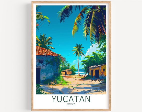 Yucatn Travel Poster Mexico Wall Art The Perfect Gift And A Lasting Travel Memory Art Print