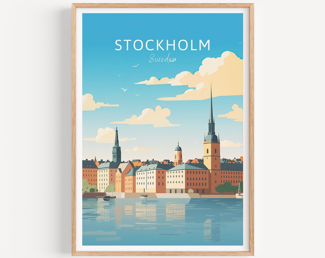 Stockholm Travel Poster, Sweden Travel Poster Art Print