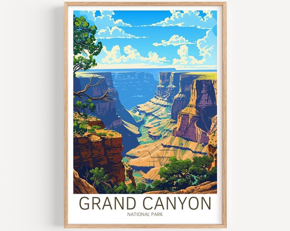 Grand Canyon National Park Desert Cliffs Vista Travel Poster