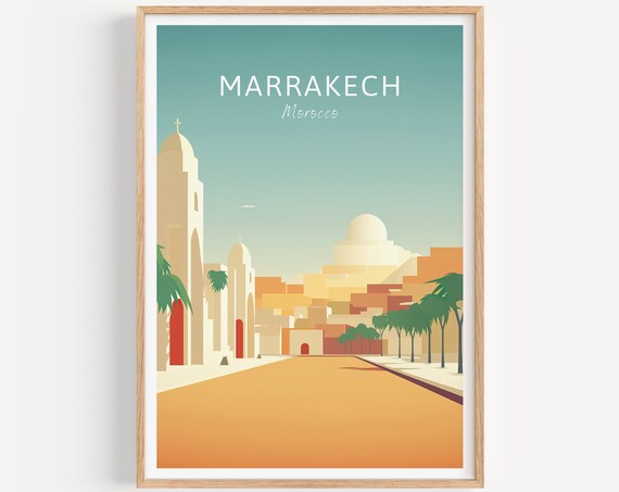 Marrakech Travel Poster Morocco Wall Art For Home Decor The Perfect Gift And A Lasting Travel Memory Art Print Print