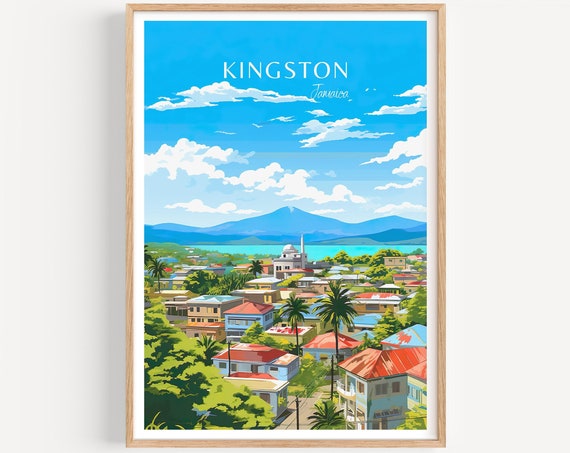 Kingston Travel Poster Jamaica Wall Art For Home Decor The Perfect Gift And A Lasting Travel Memory Art Print Print
