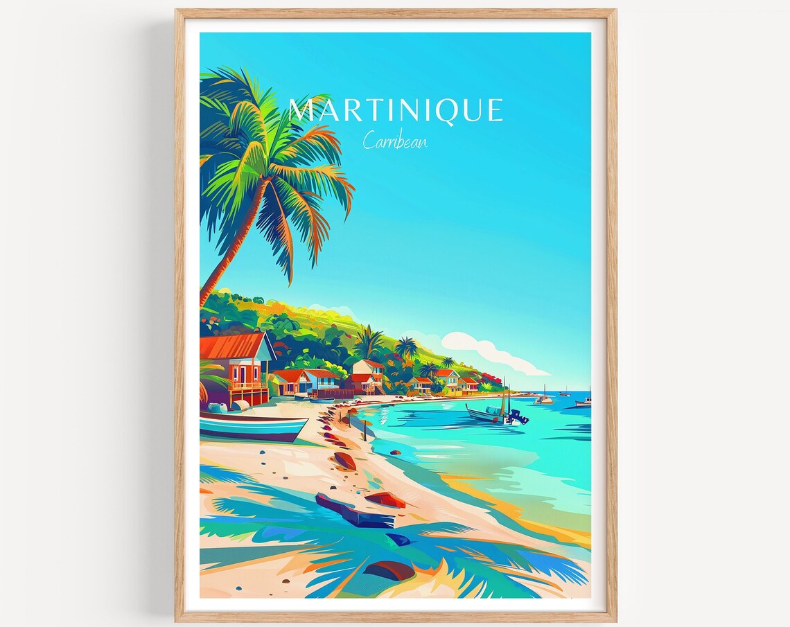 Martinique Travel Poster, Caribbean Travel Poster