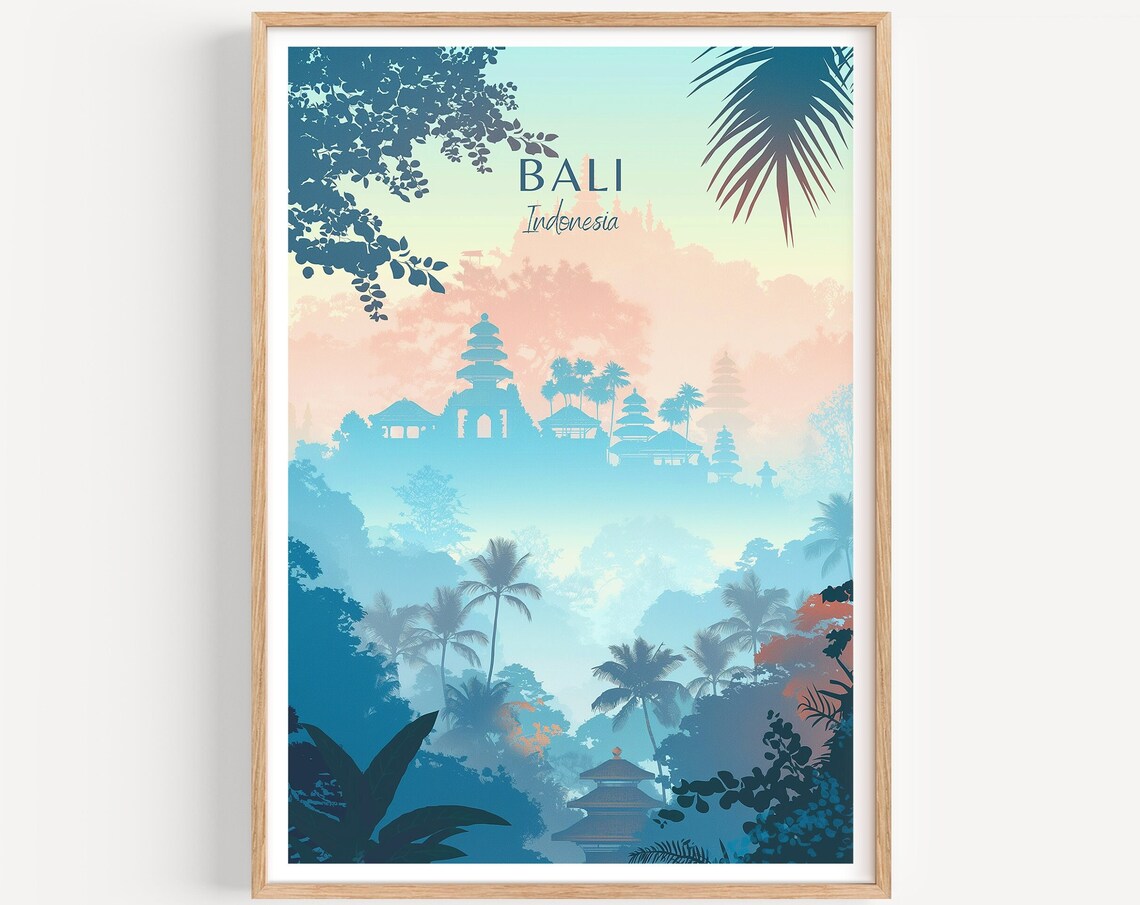 Bali Travel Poster, Indonesia Wall Art Art Print