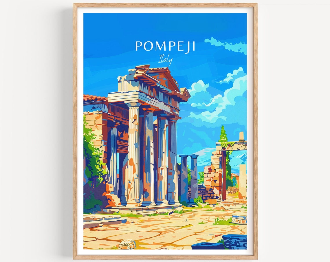 Pompeii Travel Poster Italy Art Print