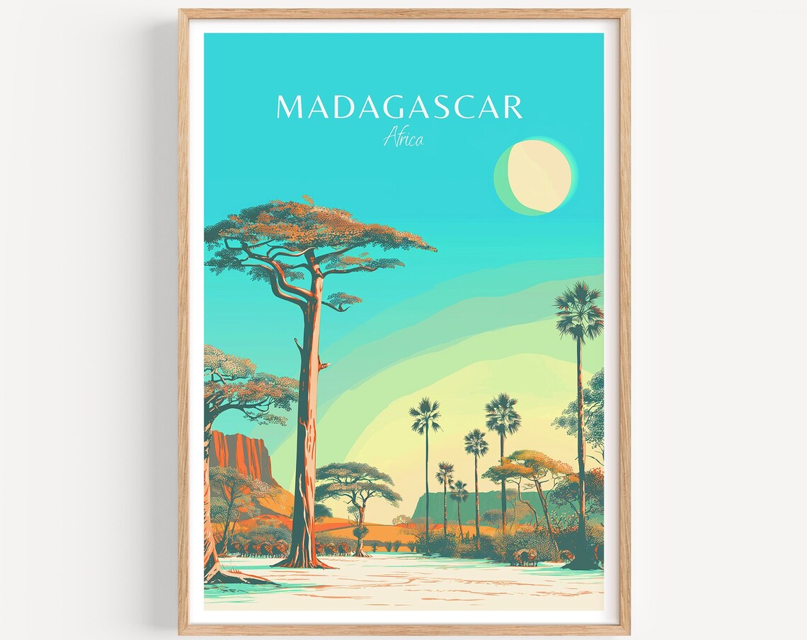 Madagascar Travel Poster, Africa Art Print
