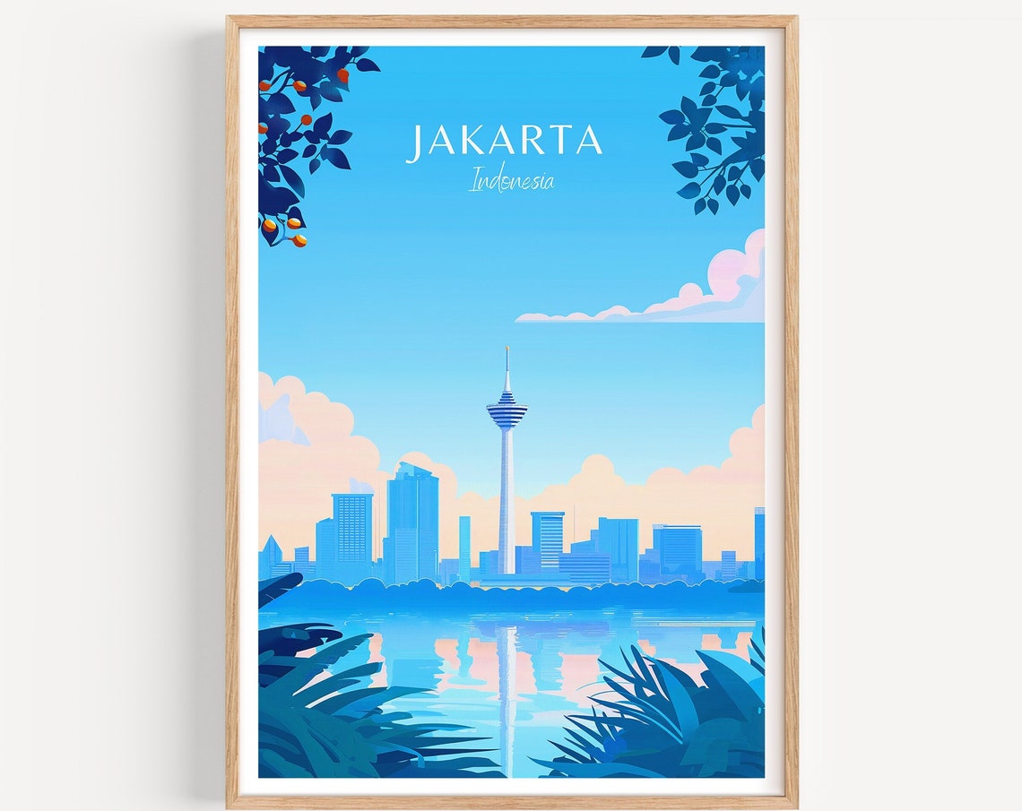 Modern Jakarta Indonesia City Skyline with Tall Tower Poster