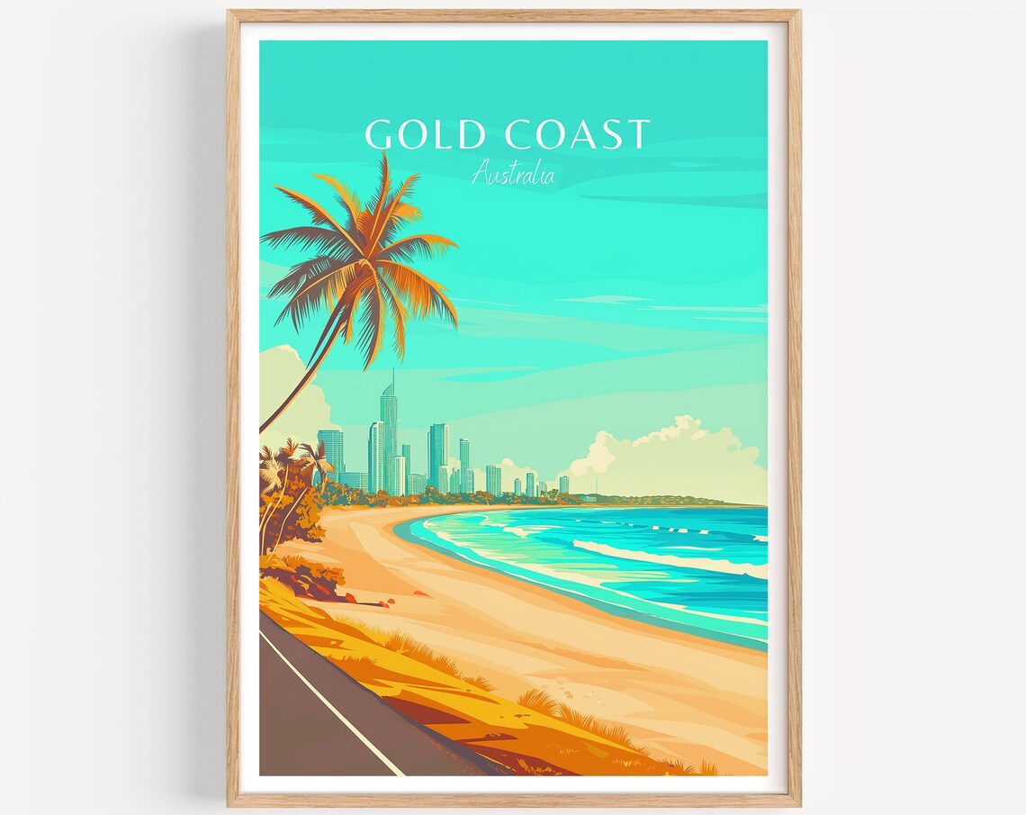 Gold Coast Travel Poster Australia Art Print