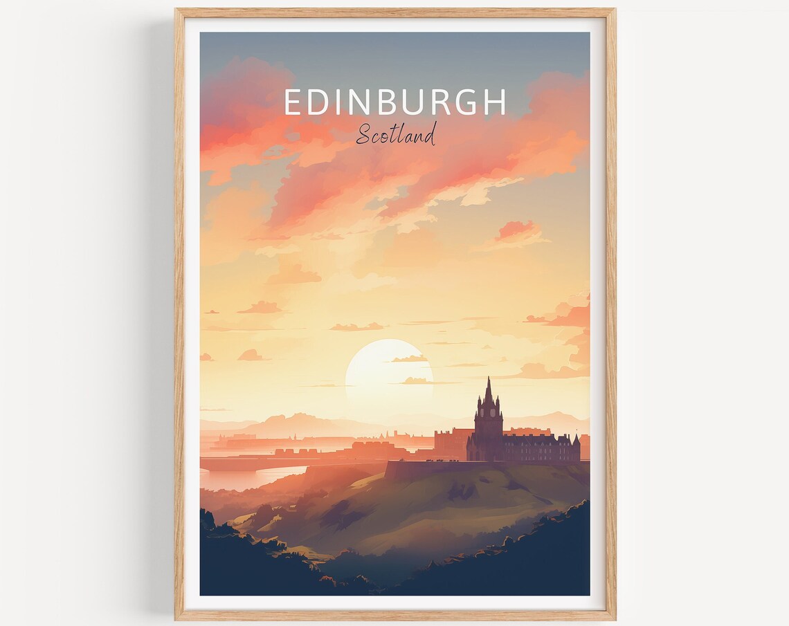 Edinburgh Travel Poster, Scotland Memory Art Print