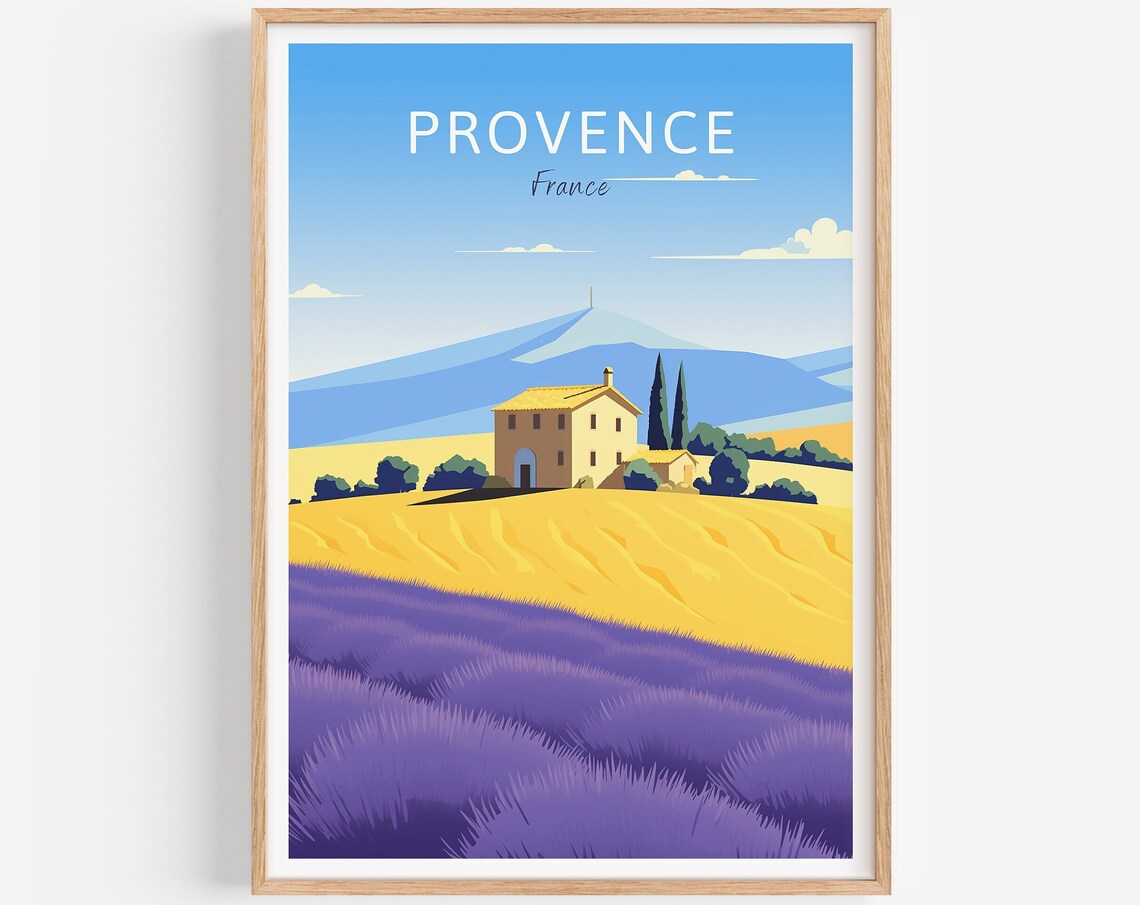 Provence Travel Poster For Home Decor Art Print