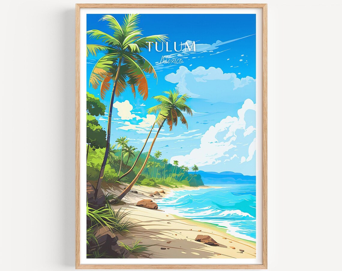 Tulum Travel Poster, Mexico Travel Poster Art