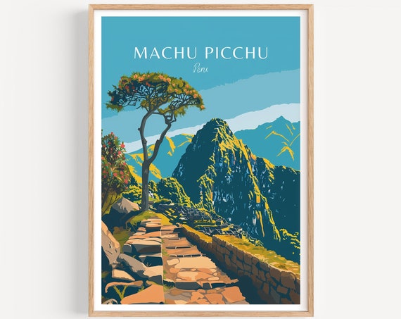 Machu Picchu Travel Poster Peru Wall Art The Perfect Gift And A Lasting Travel Memory Art Print South America Print