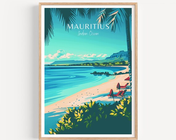 Mauritius Travel Poster Africa Wall Art For Home Decor The Perfect Gift And A Lasting Travel Memory Art Print Print