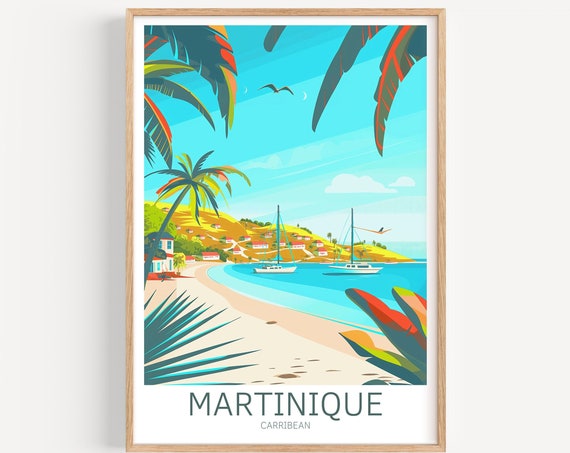 Martinique Travel Poster Caribbean Wall Art The Perfect Gift And A Lasting Travel Memory Art Print