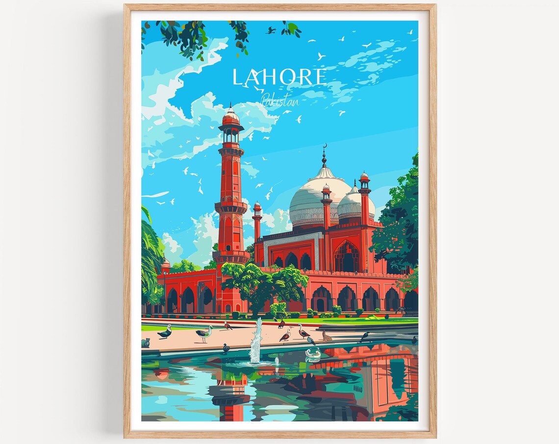 Lahore Travel Poster, Pakistan Art Print