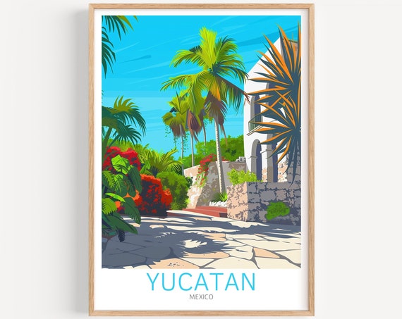 Yucatn Travel Poster Mexico Wall Art The Perfect Gift And A Lasting Travel Memory Art Print