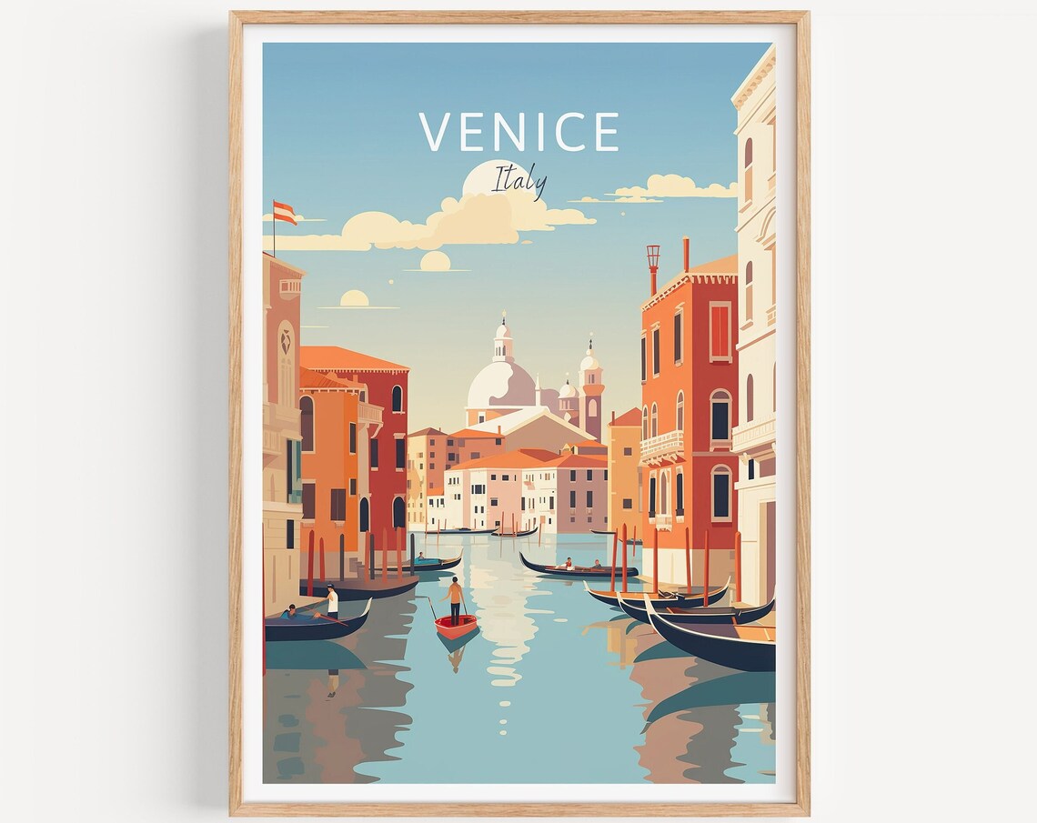 Venice Travel Poster, Italy Wall Art for Home