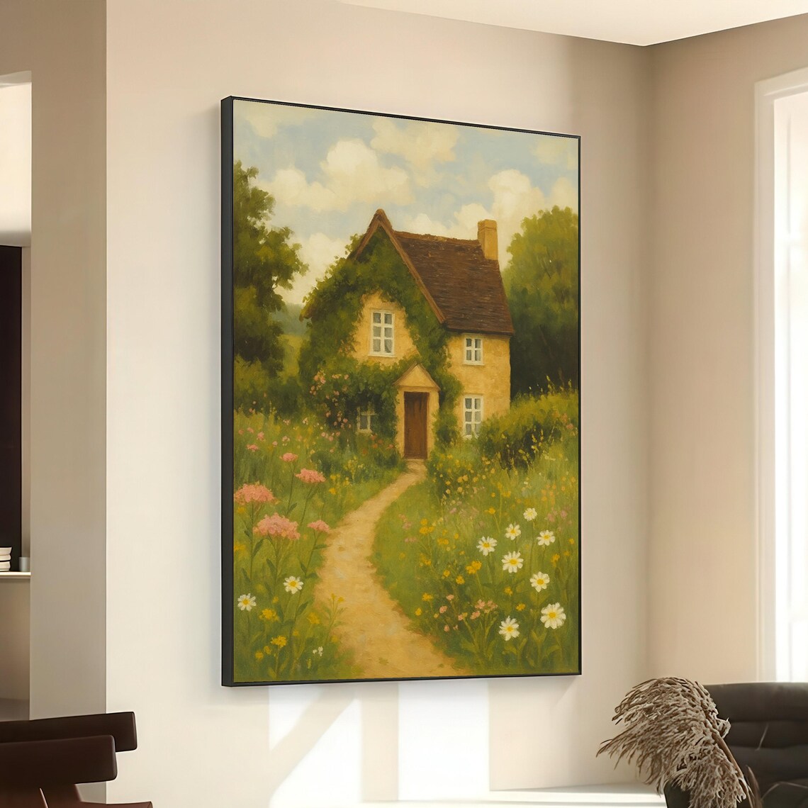 Charming Country Cottage Floral Garden Path Rustic Home Poster