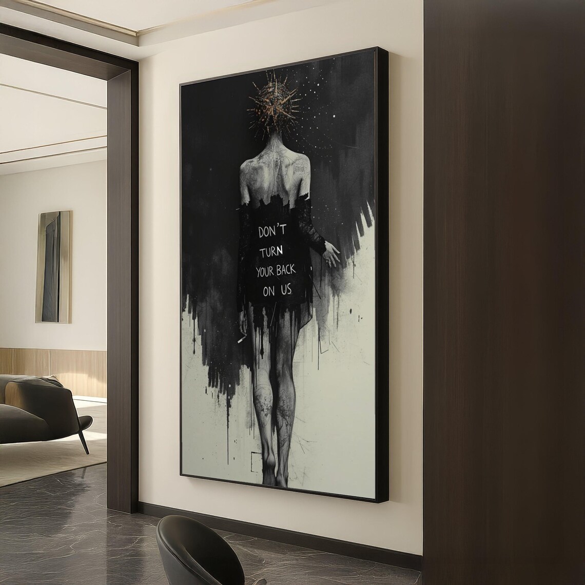 Dont Turn Your Back On Us Dark Surreal Gothic Woman Art Poster