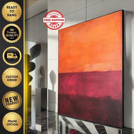 Mark Rothko Orange And Red Canvas Iconic Color Field Painting Reproduction For Bold Modern Interiors