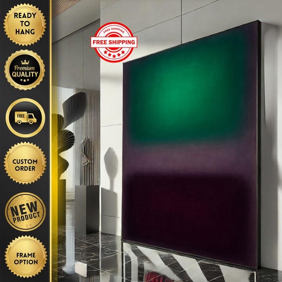 Mark Rothko Green And Purple Canvas Iconic Color Field Painting Reproduction For Bold Modern Interiors